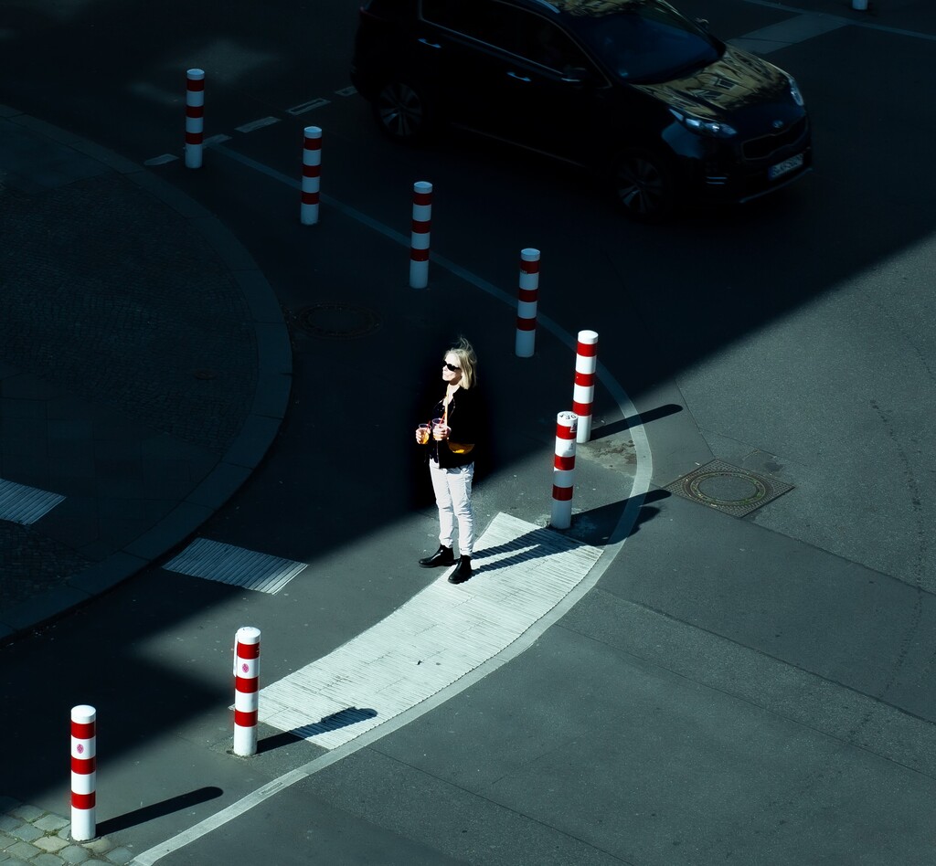 Woman alone during the pandemic times on a street in Bergmannkiez, Berlin; Sean P. Durham, Berlin, 2020 Copyright
