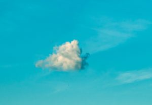 Berlin cloud in a blue sky in Kreuzberg. Photo copyrighted by Sean P. Durham, Berlin, 2023